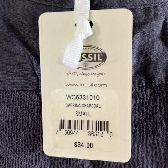 NWT Fossil Knit and Sheer Top Sabrina Charcoal Sleeveless Size Small - Picture 5 of 14